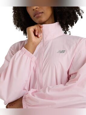 New Balance Women's Pink Lightweight Windbreaker Packable Jacket